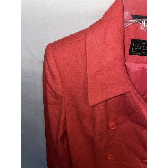 Louben Women’s Lambswool Coat Size Medium Pink Going Out Party Warmth - Picture 5 of 12